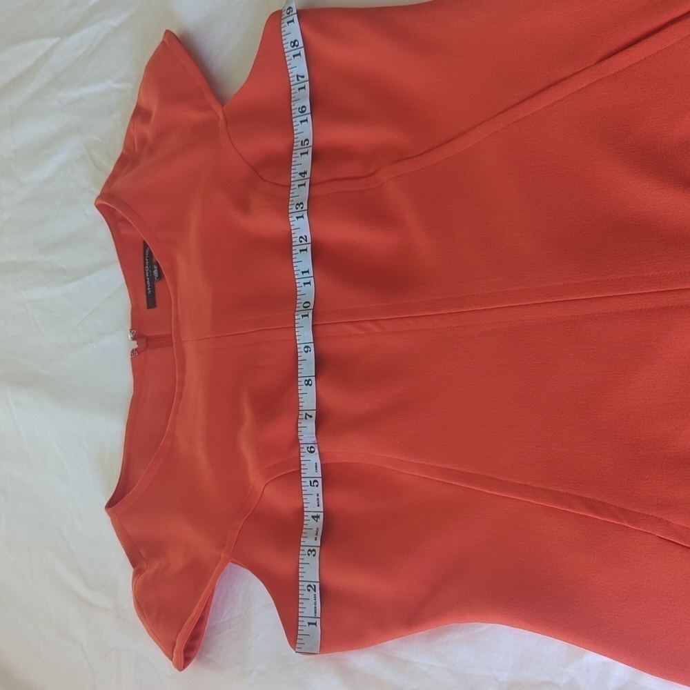 Sharagano stretch Women's size 12 orange dress. - Picture 5 of 10